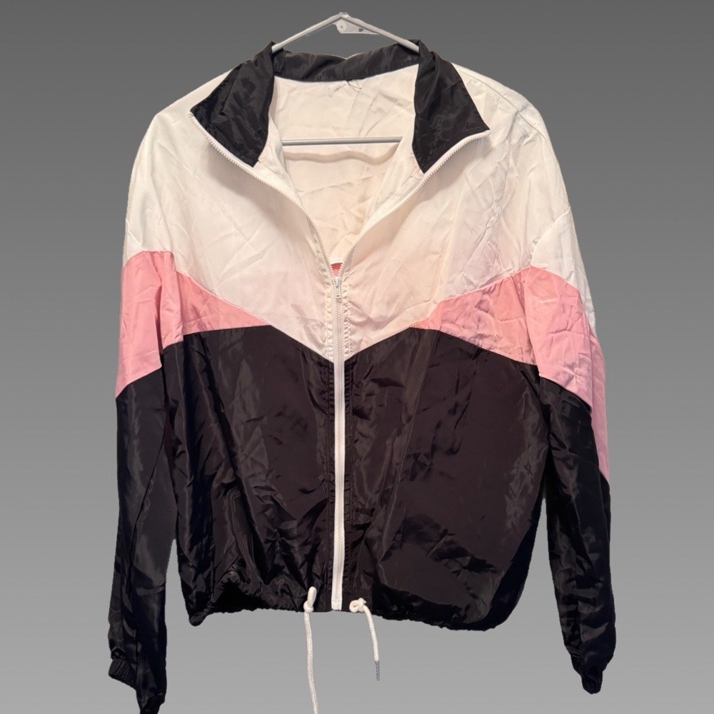 Black, Pink & White windbreaker Small